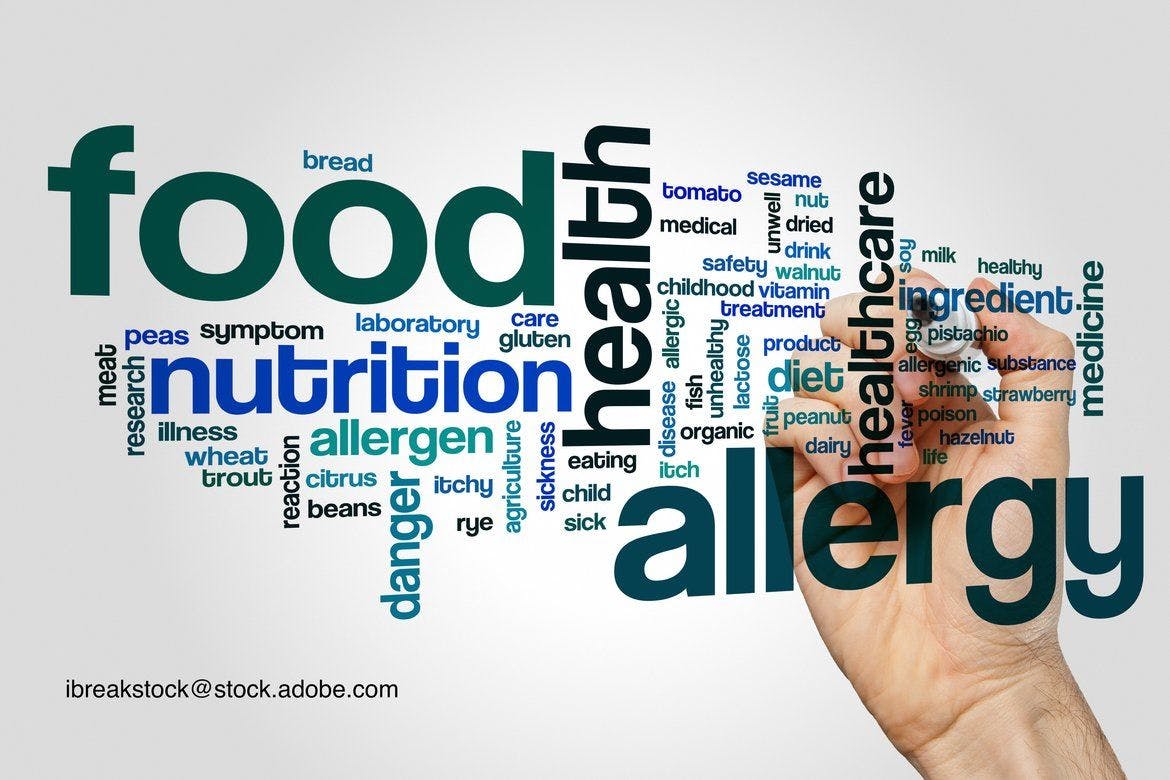 food allergy word cloud