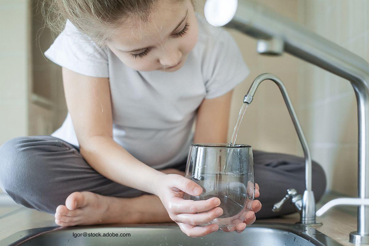 child drinking water